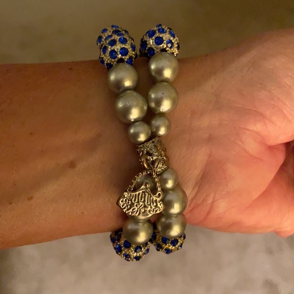 NEW Quartz stretch watch with royal blue stones - Picture 3 of 6